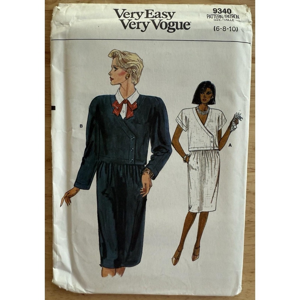 Vogue Pattern‎ 9340 Misses' Loose-Fitting Top & Skirt Size 6 8 10 Uncut FF
